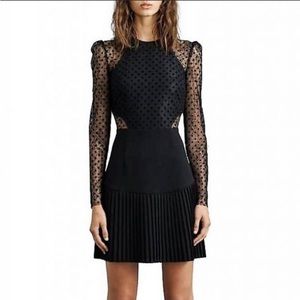 Rebecca Vallance Black Gabriella Spot Lace Mini Dress